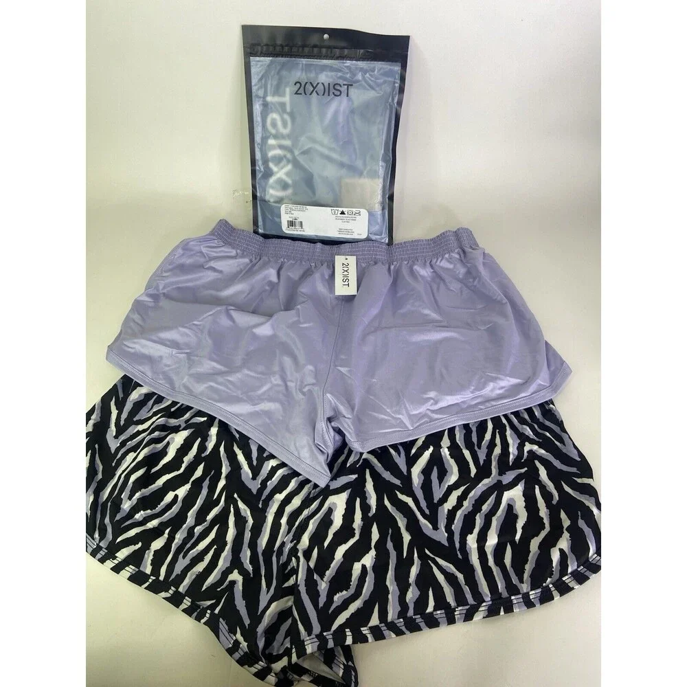 2xist Sexy Sliq Silkies Silkie Lavender Zebra Print Shorts Underwear Mens Size M